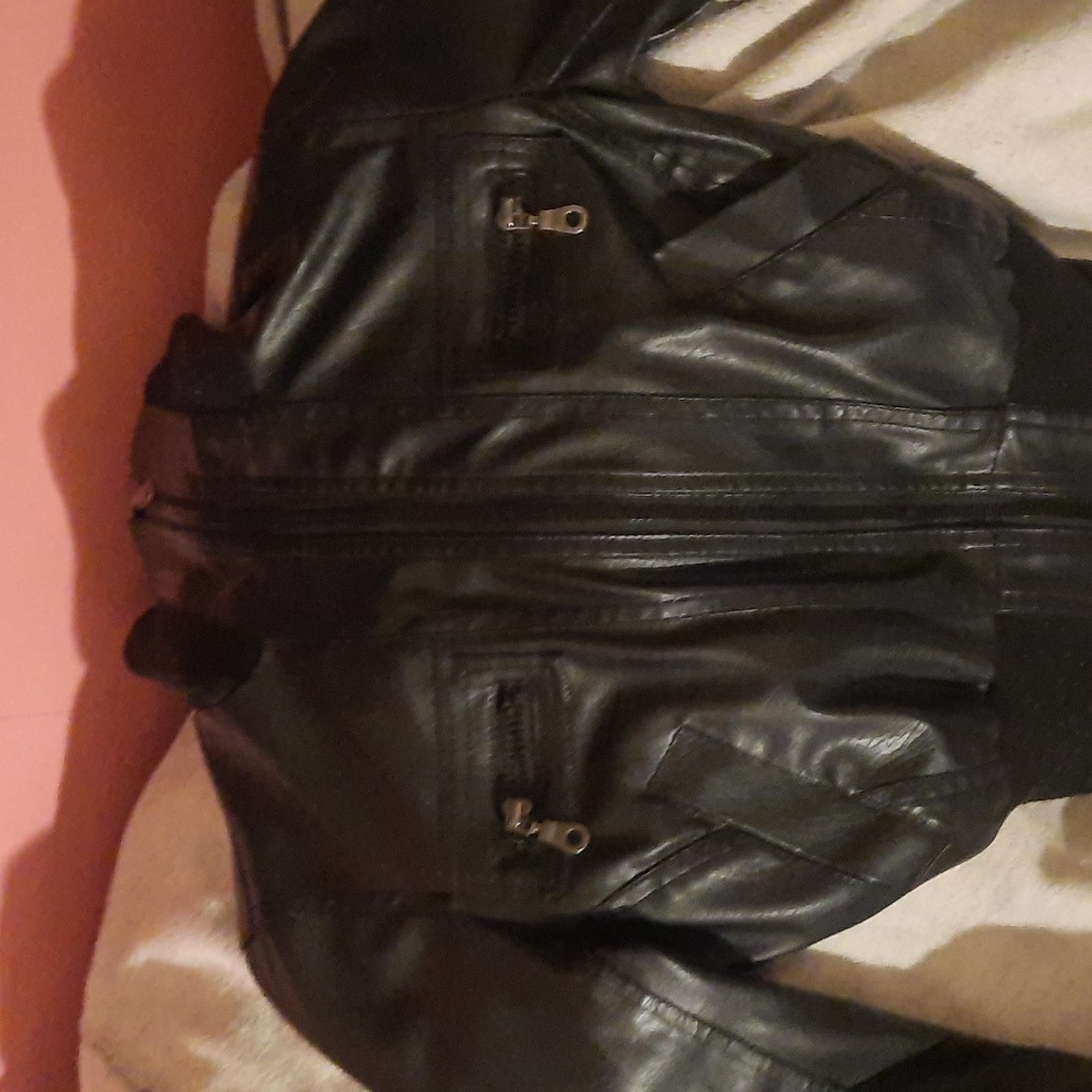 Miley Cyrus Black faux leather jacket XS